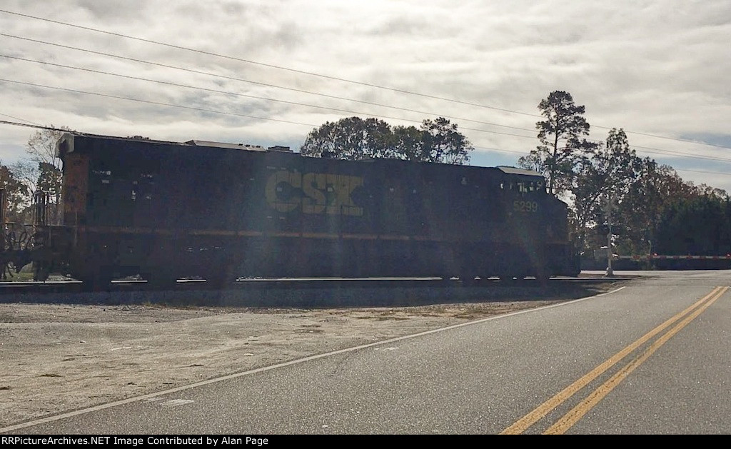 CSX 5299 leads across Senoia Road